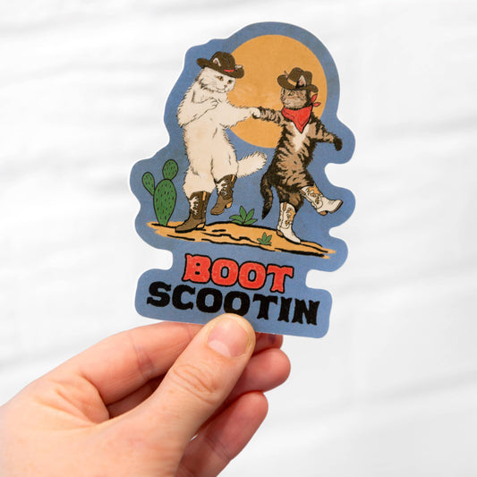 Boot Scootin Cats Sticker