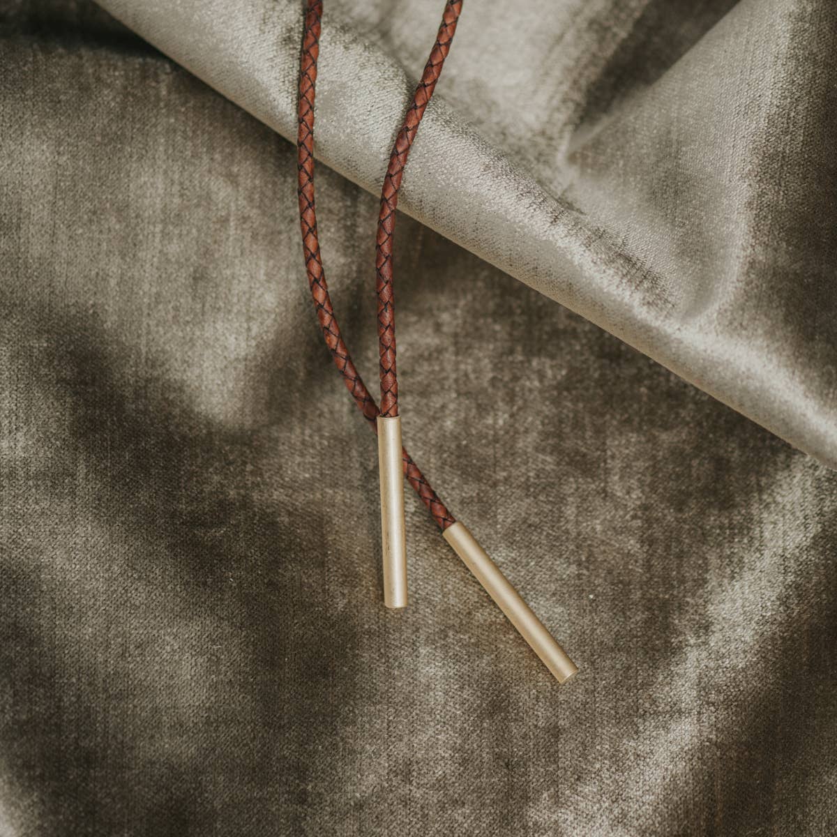 Brass Pearl Horizon Bolo Tie