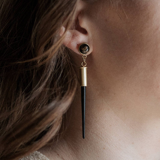 Copper Obsidian Quill Studs