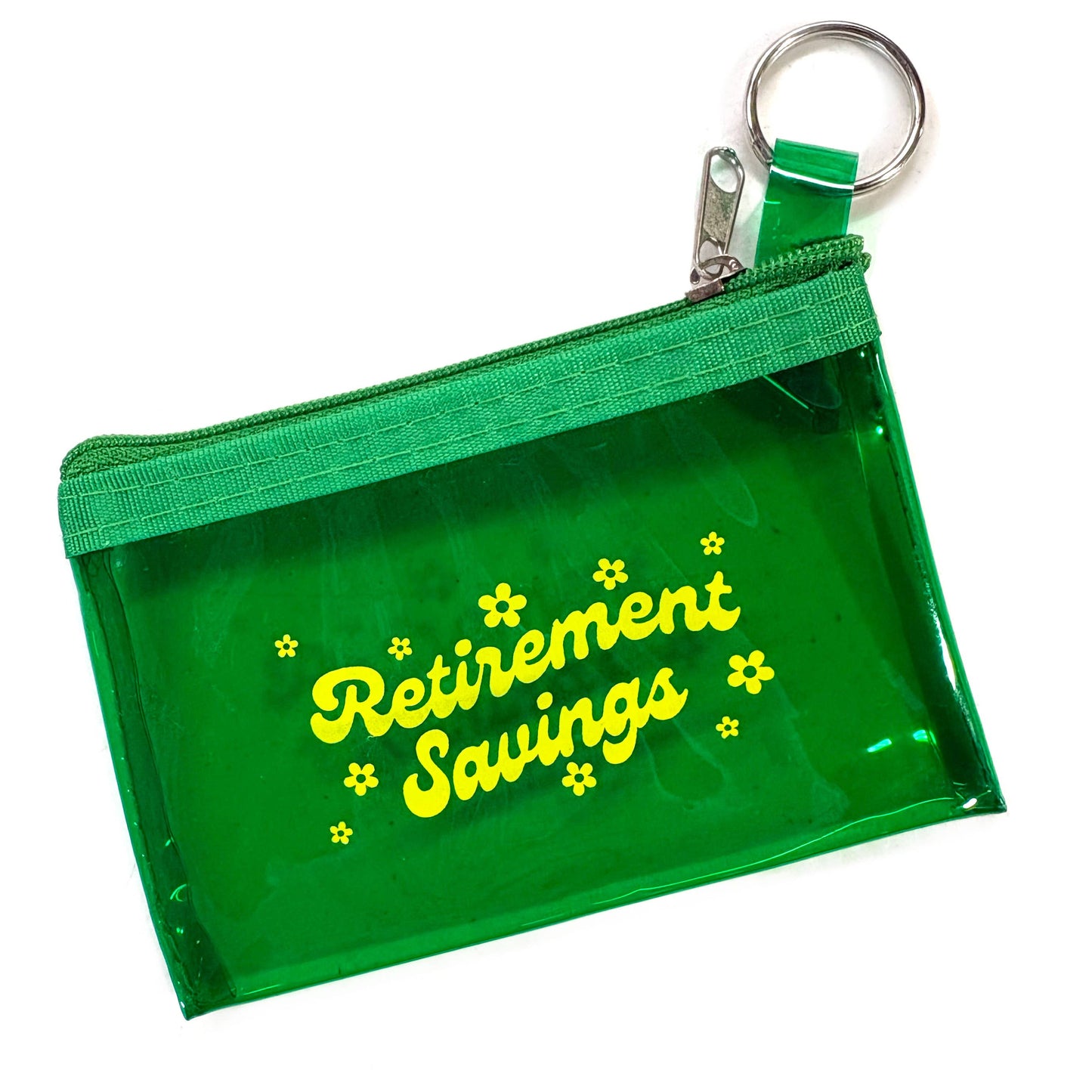 Retirement Savings Keyring Zippered Jelly Vinyl Pouch
