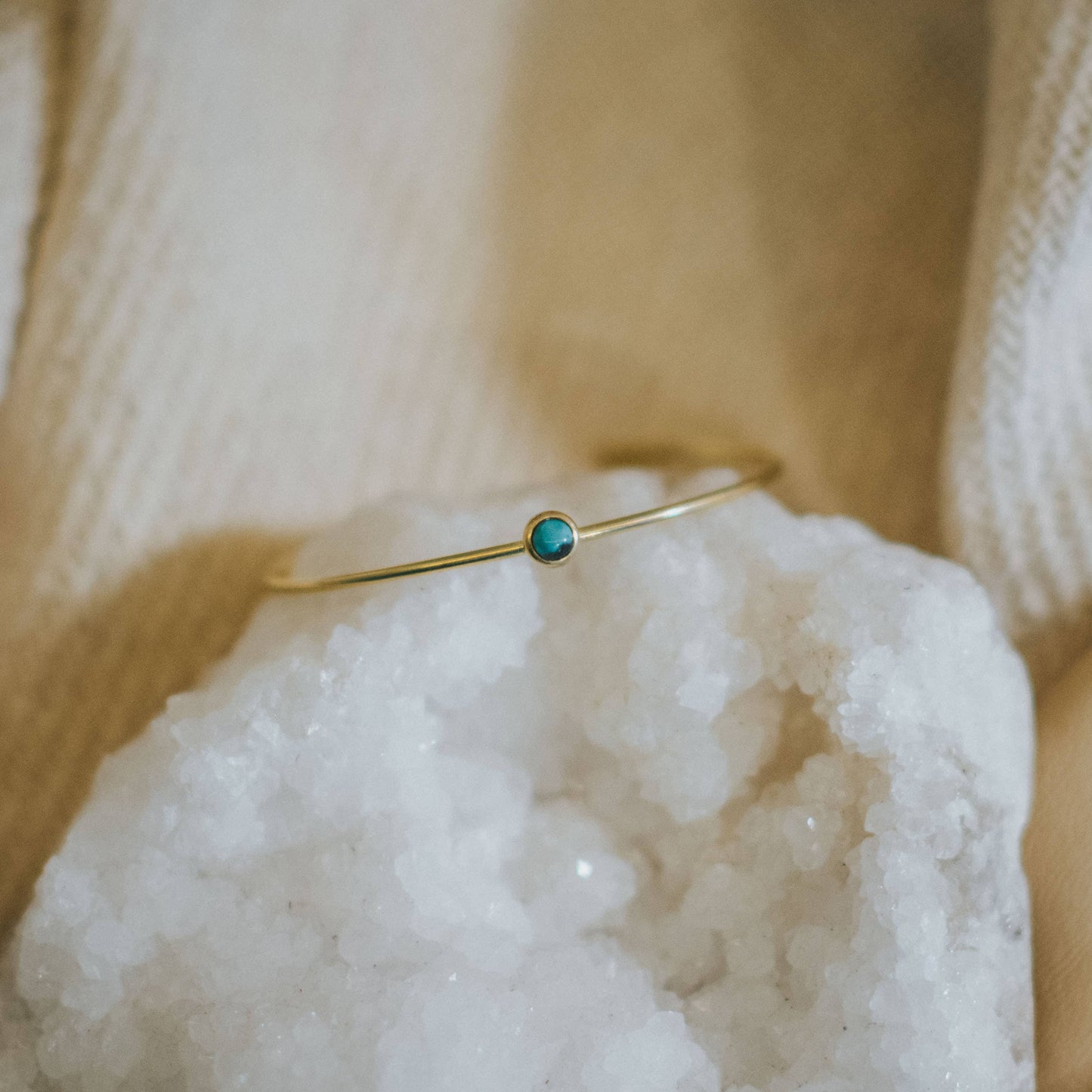 Turquoise Brass Stacker Bracelet