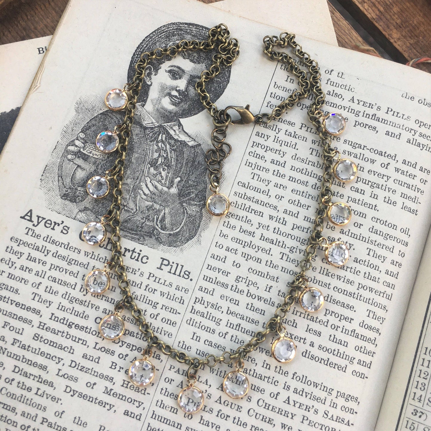 Crystal & Gold Bead Choker