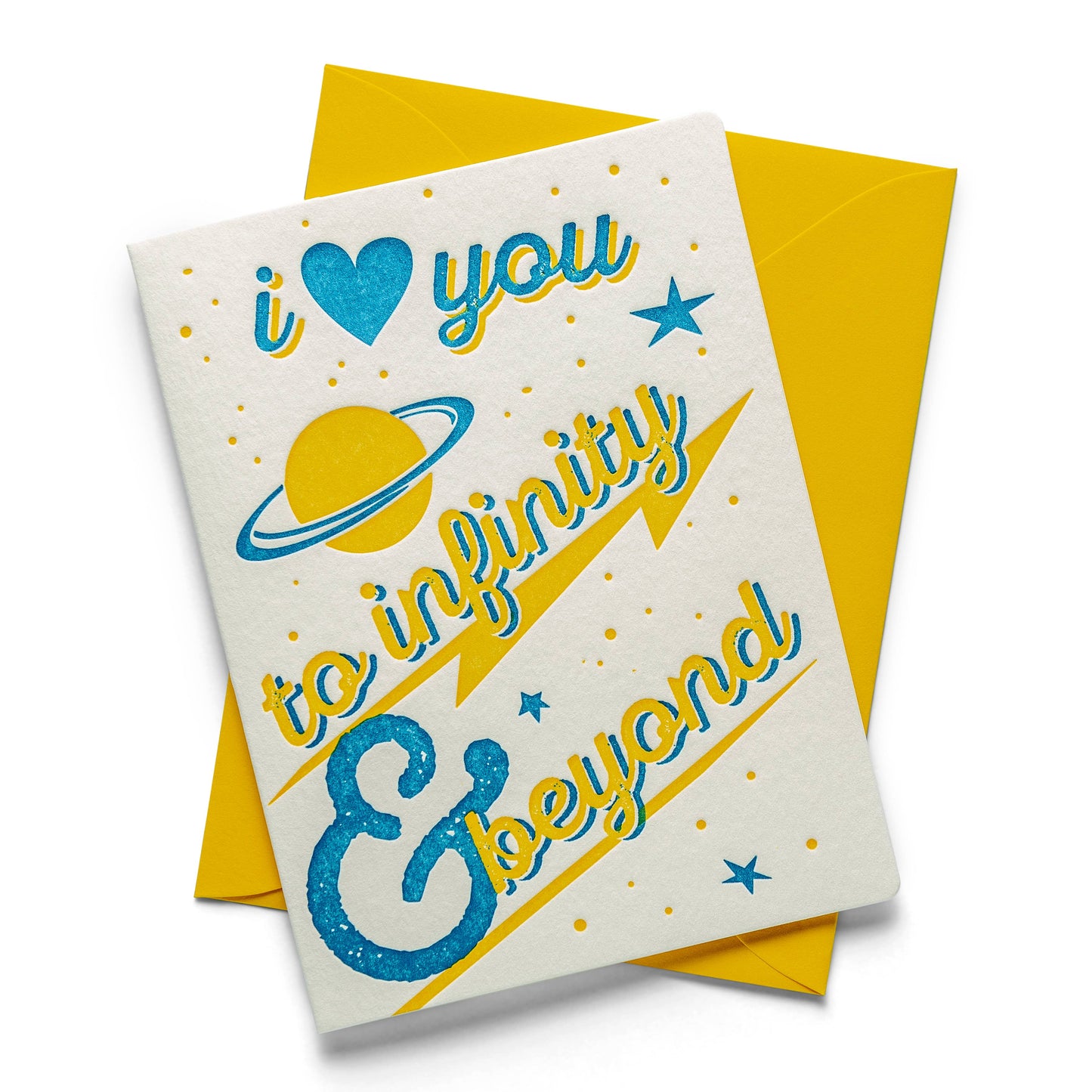 Love You to Infinity & Beyond Letterpress Greeting Card