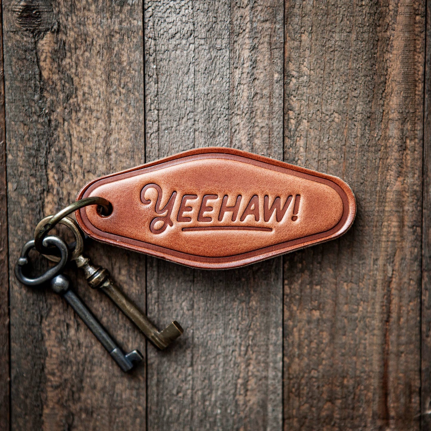 Yeehaw! Leather Keychain