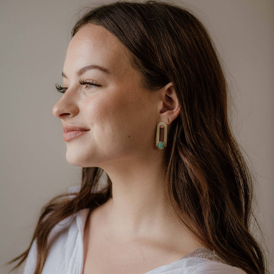 Turquoise Brass Window Studs