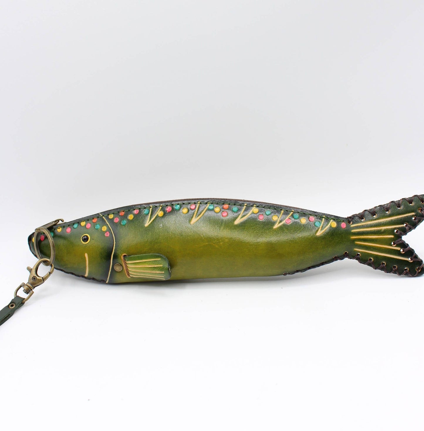 Handmade Leather Fish Pouch