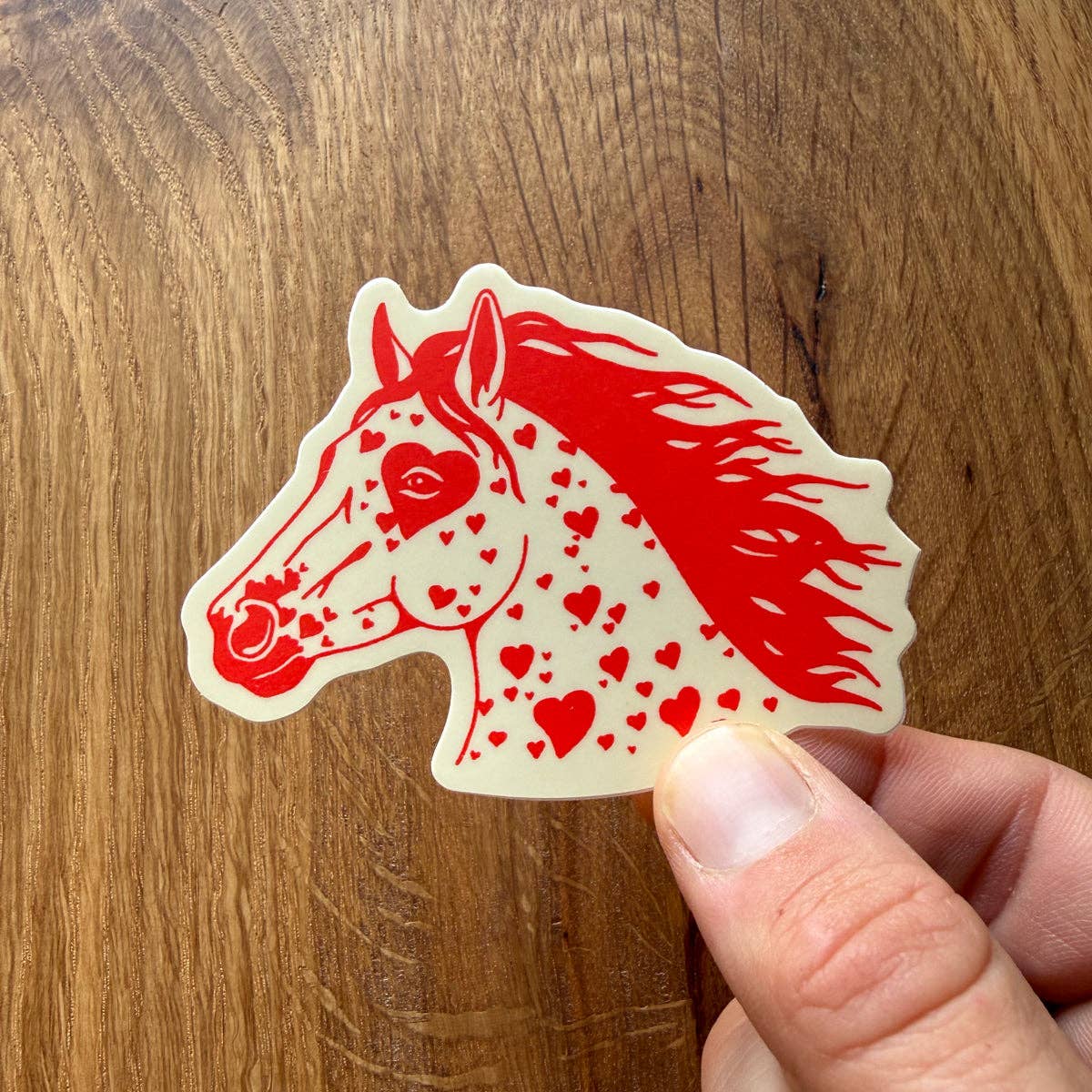 Bronco Hearts Red Vinyl Sticker