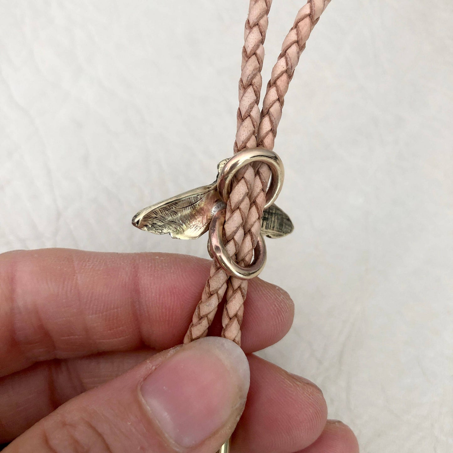 Brass Bee Bolo Tie Tan