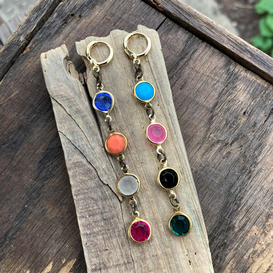 Colorful Vintage Crystal Drop Earrings