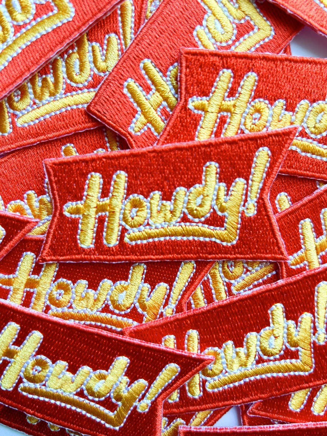 Red Howdy Iron-On Patch