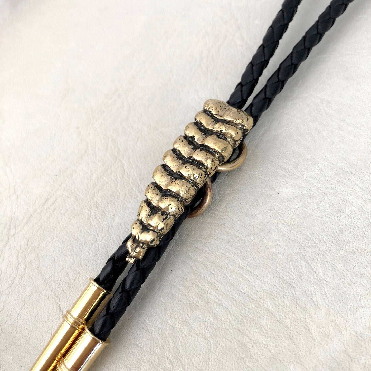 Rattlesnake Bolo Tie Brass