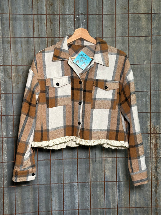 Local Handmade Brown Plaid Ruffle