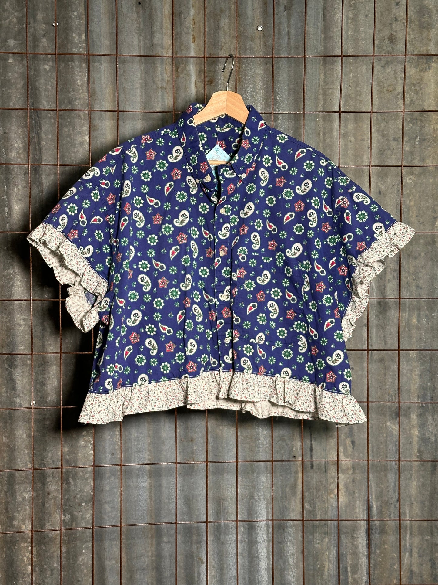 Local Handmade Paisley Ruffle Top