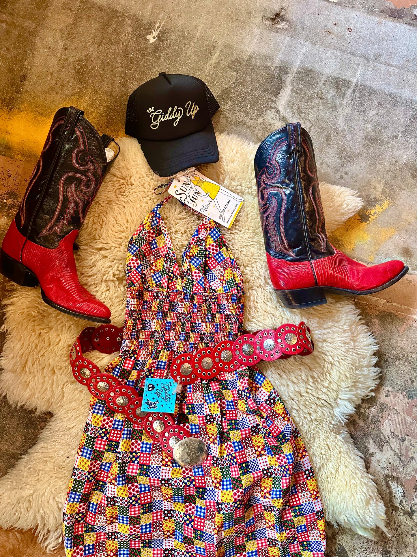 Vintage Black & Red Tony Llama Cowboy Boots