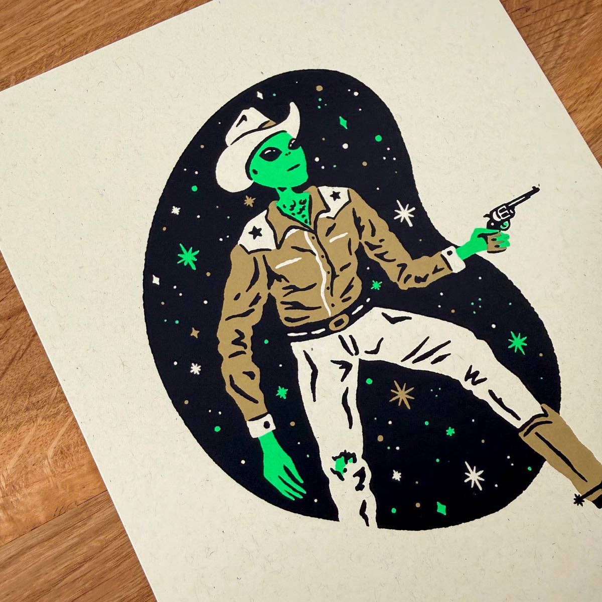 Alien Cowboy - Signed Art Print