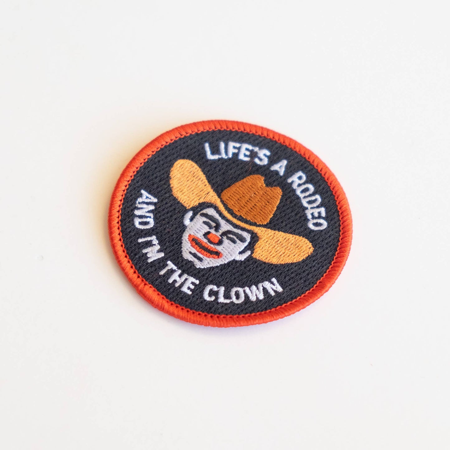 Rodeo Clown Iron-On Patch