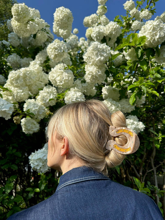 Hand Painted Lucky Horseshoe Hair Clip