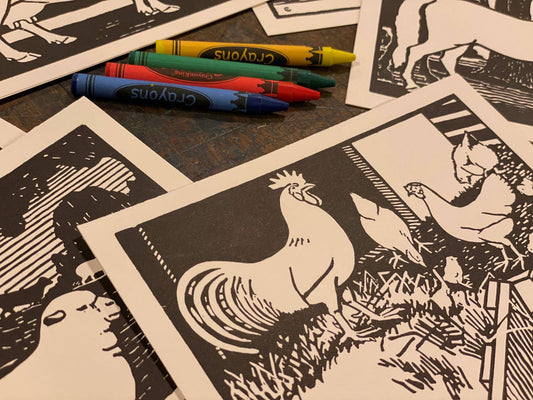 Barnyard Animal Coloring Cards
