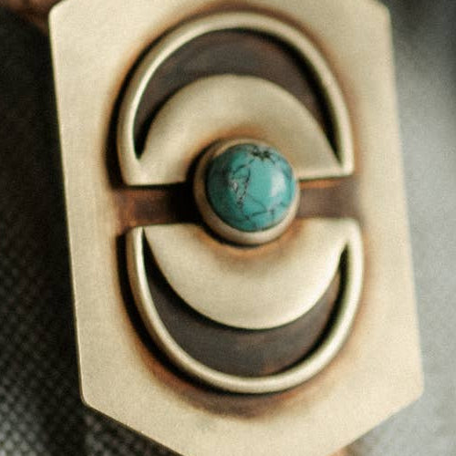 Brass Turquoise Horizon Bolo Tie