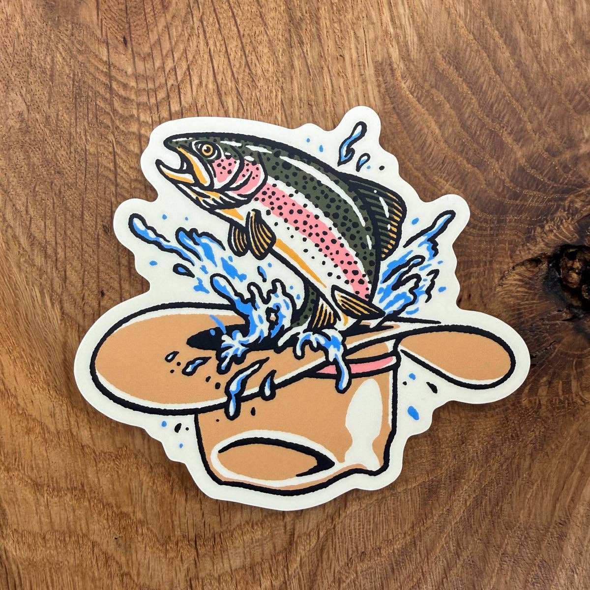 Rainbow Trout Hat Vinyl Sticker