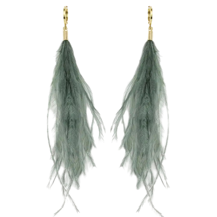 Ostrich Feather Earrings