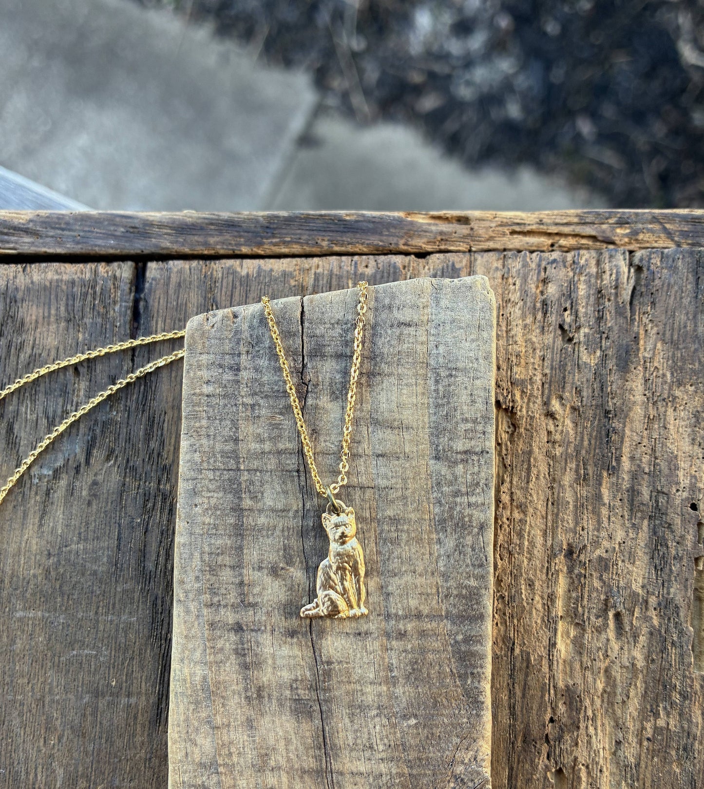 Tiny Vintage Cat Necklace