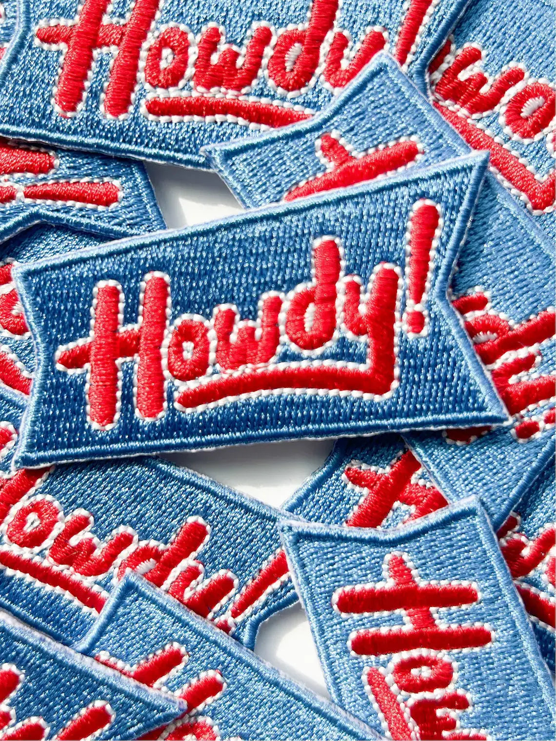 Blue Howdy Iron-On Patch