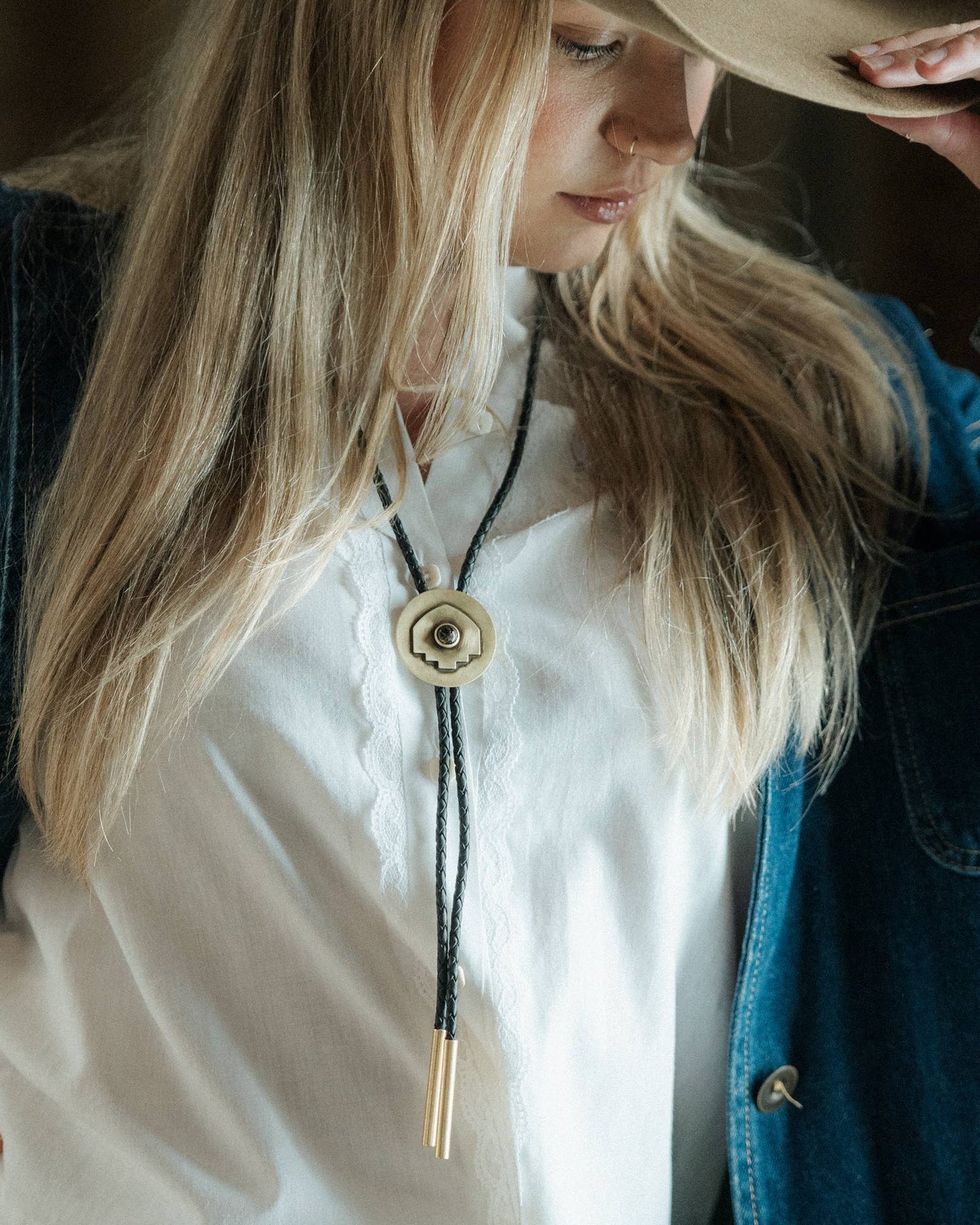 Brass Mesa Bolo Tie