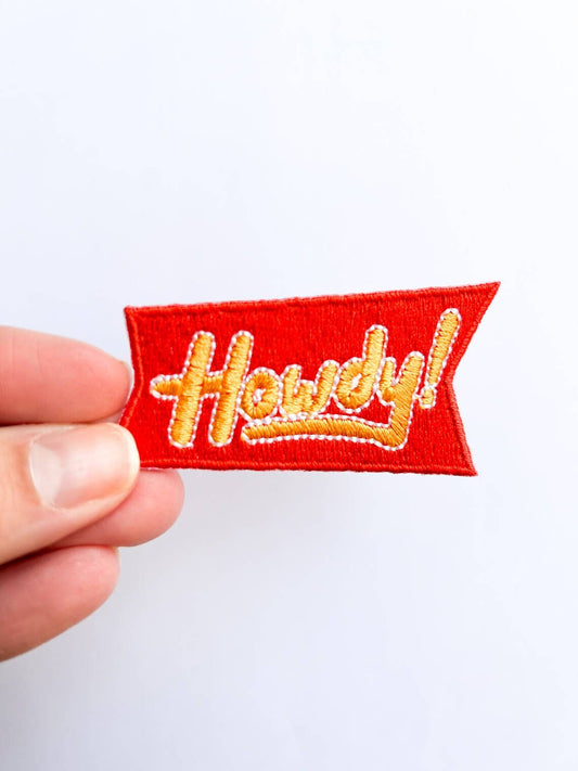 Red Howdy Iron-On Patch