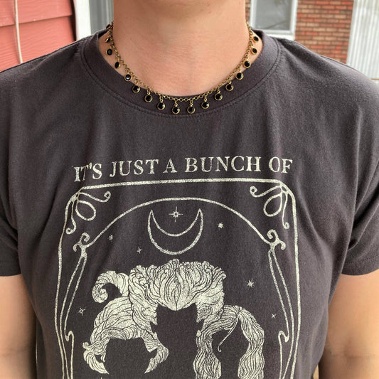 Black & Gold Crystal Beaded Choker