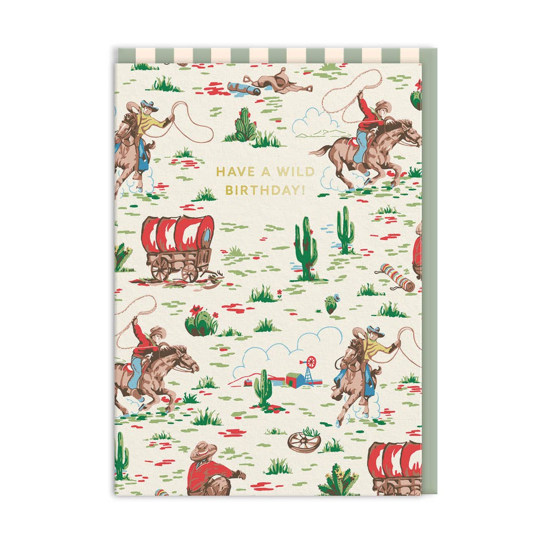 Wild Cowboy Birthday Greeting Card