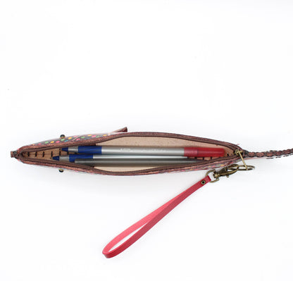 Handmade Leather Fish Pouch