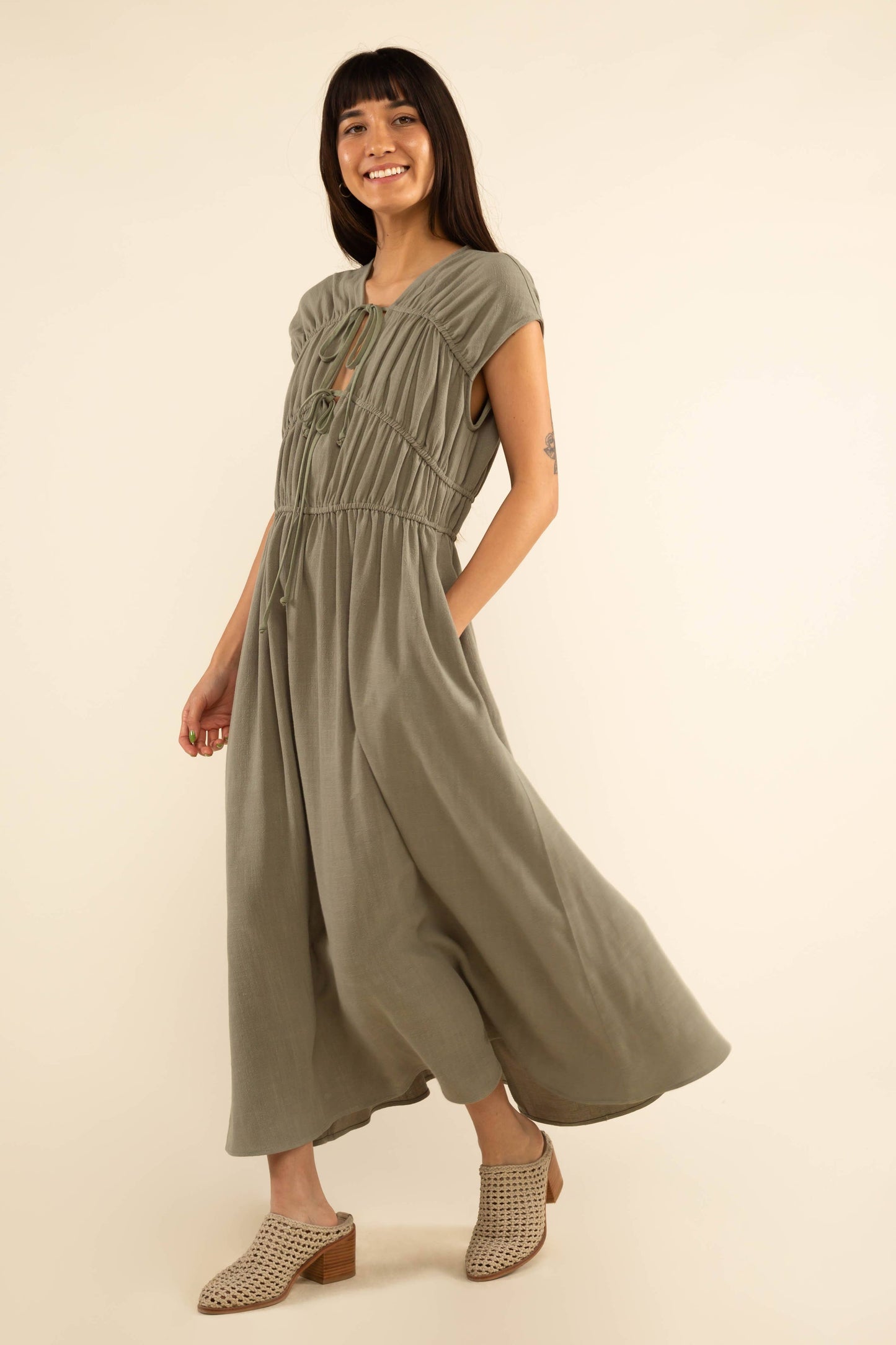 Sage Tie Dress