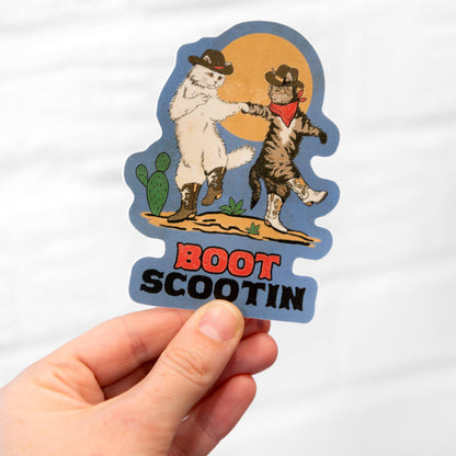 Boot Scootin Cats Sticker
