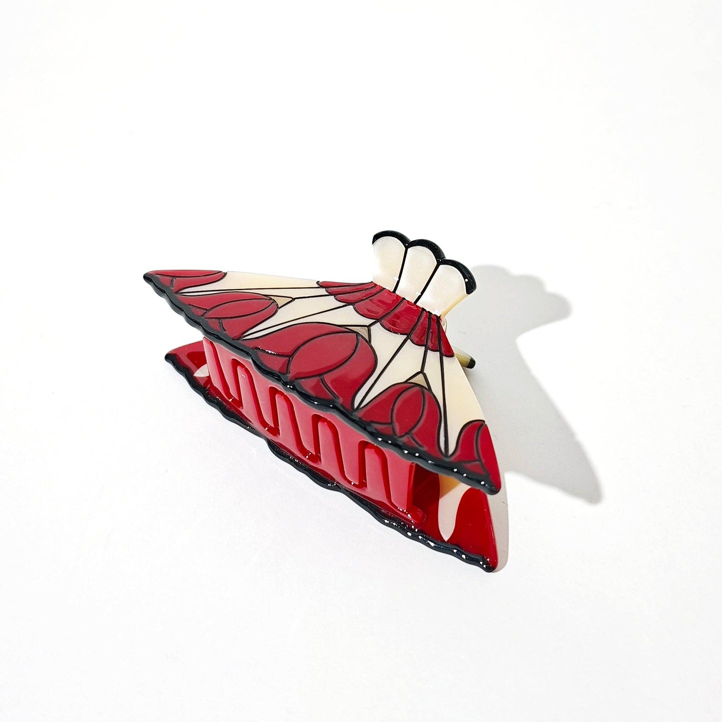 Red Vintage Lamp Hair Claw Clip