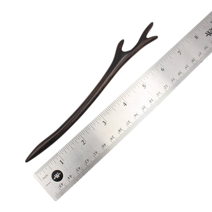 Wood Carved Deer Antler Hair Stick Set (2)