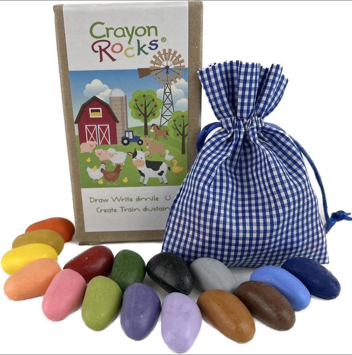 Barnyard Themed Crayon Rocks