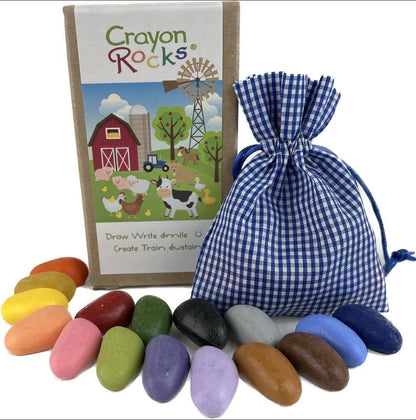 Barnyard Themed Crayon Rocks