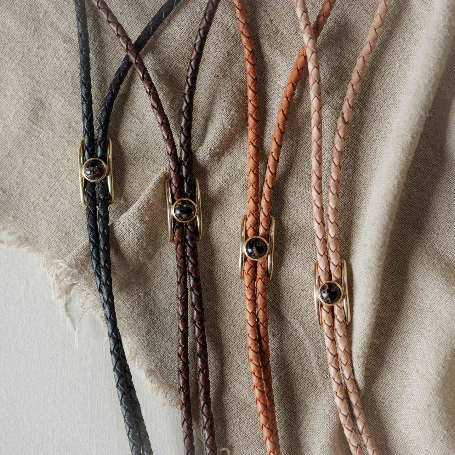 Turquoise Brass Buckle Bolo Tie