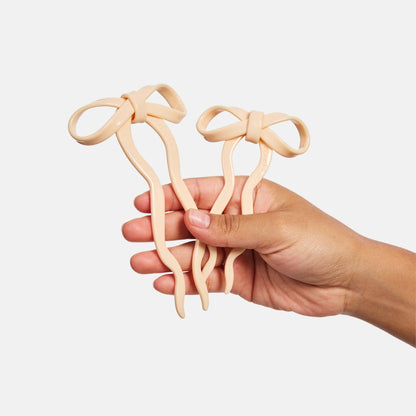 Bow Hair Pin Cream