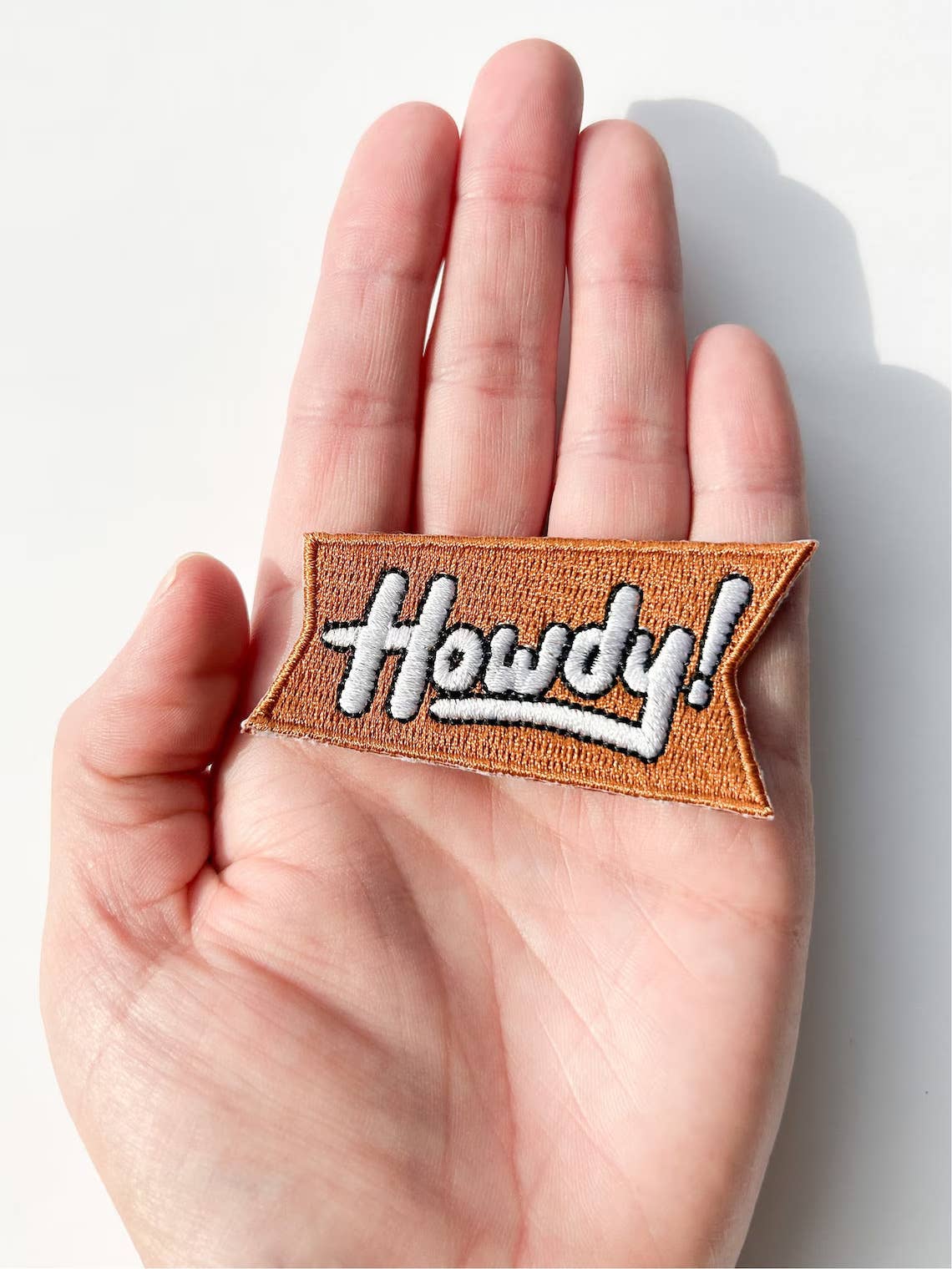 Orange Howdy Iron-On Patch