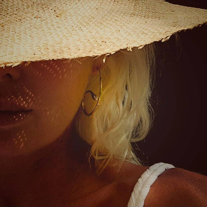 Brass Snake Hoop Earrings