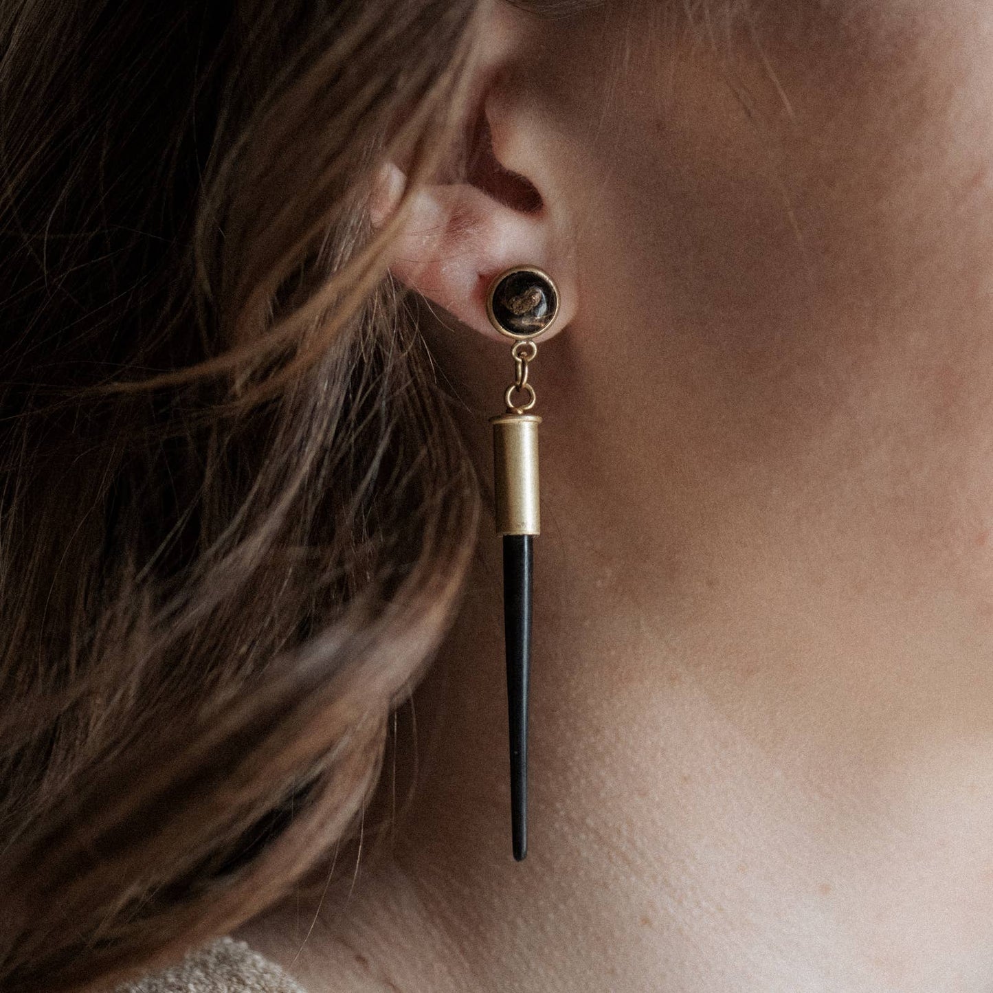 Copper Obsidian Quill Studs