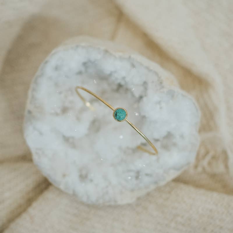 Turquoise Brass Stacker Bracelet