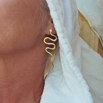 Brass Snake Earrings