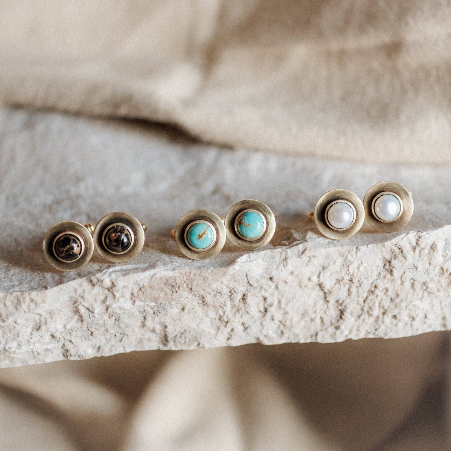 Turquoise Brass Cufflinks