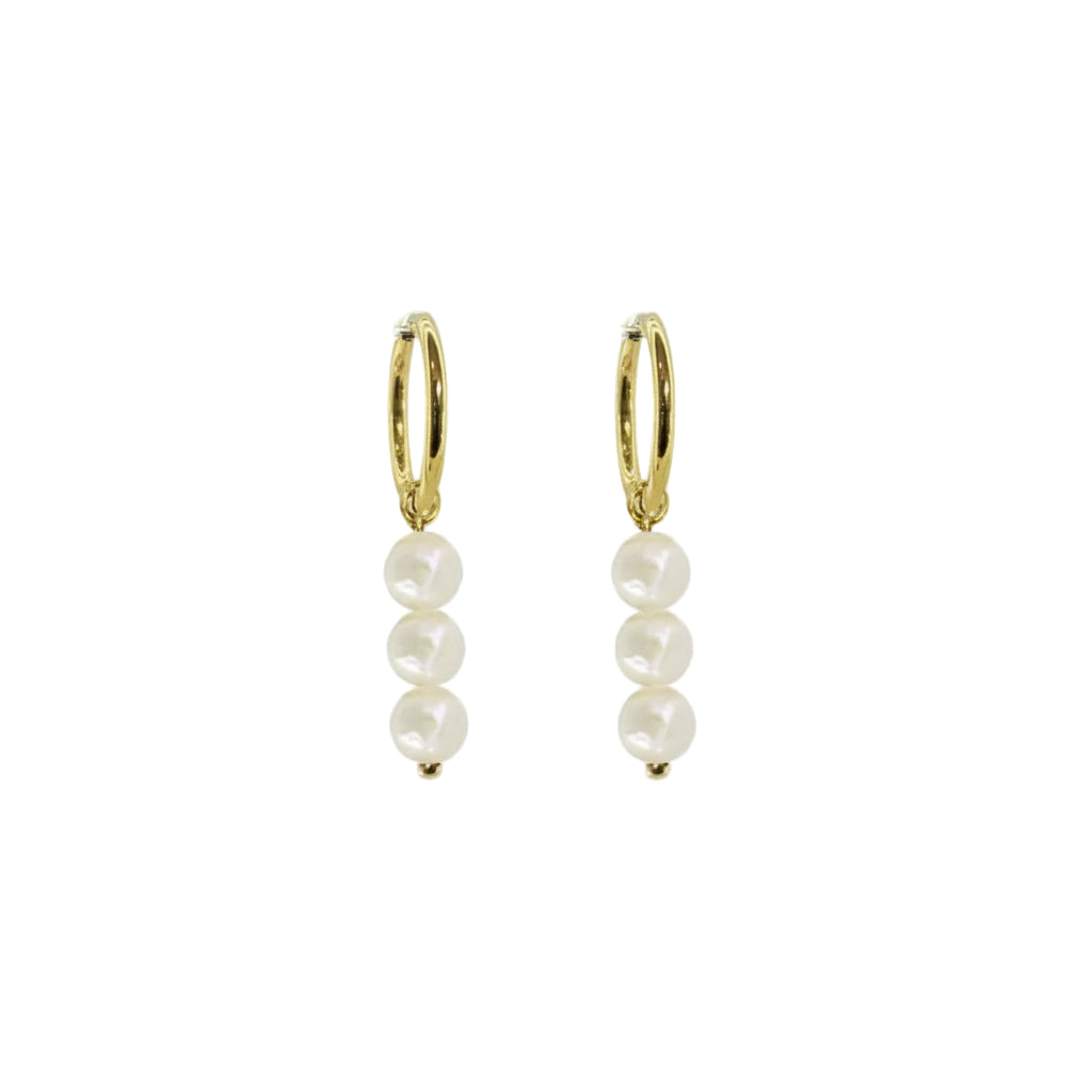 Dainty Pearl Hoop Earrings