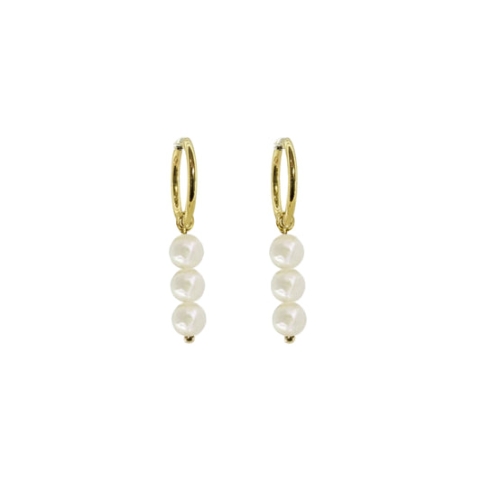 Dainty Pearl Hoop Earrings