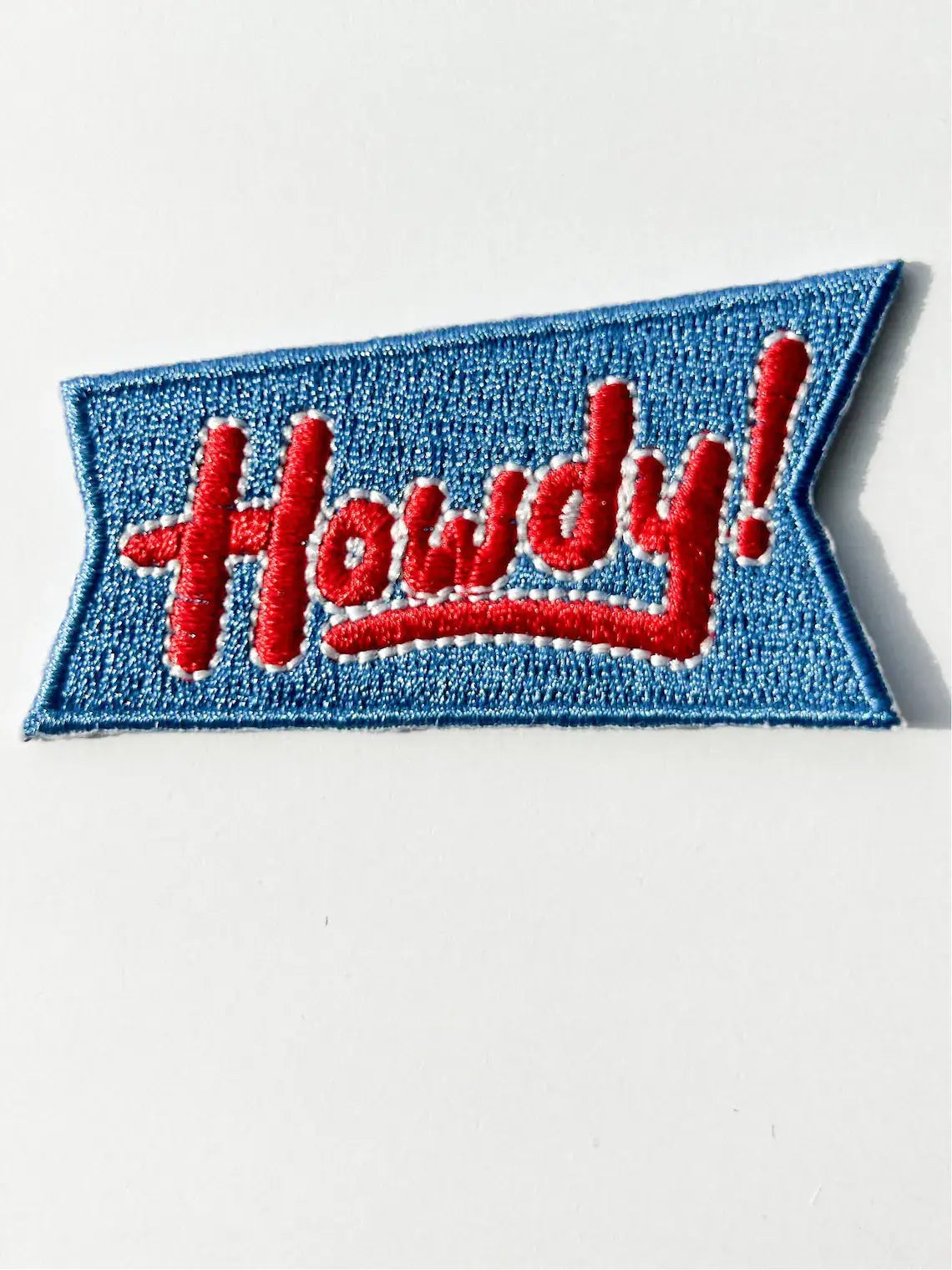 Blue Howdy Iron-On Patch