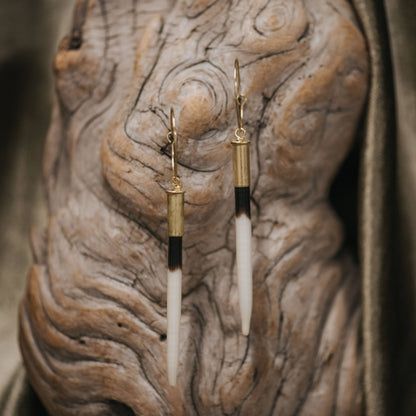 Brass Hoop Quill Earrings